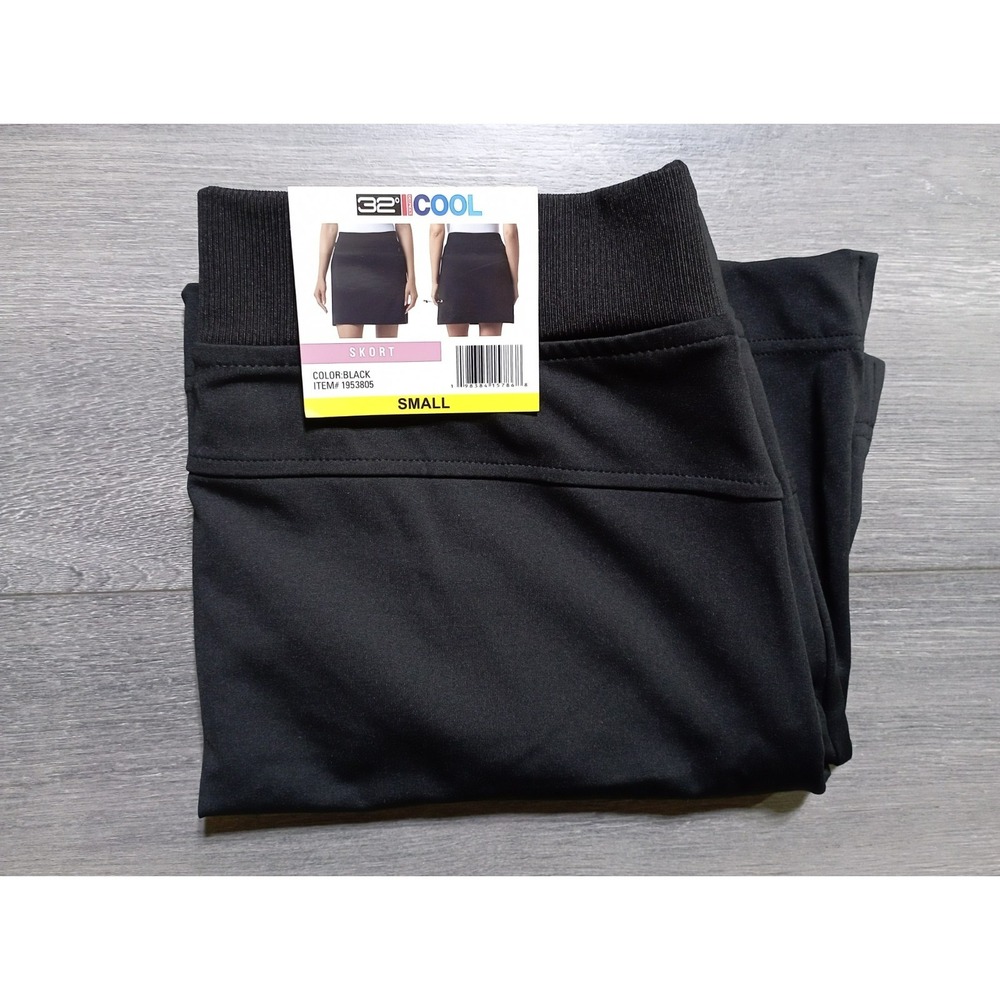 32 Degrees Cool Skort Adult Womens Small Black Athletic Zipper Pockets